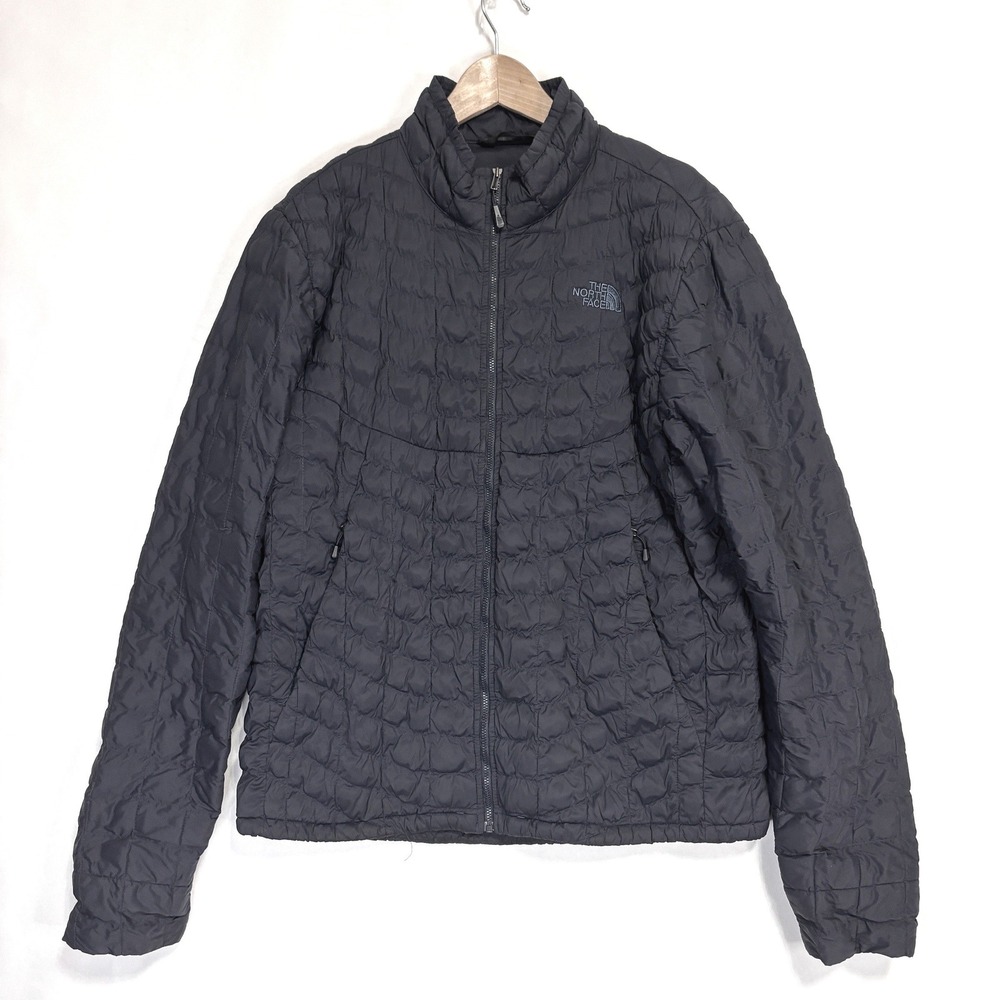 North Face ThermoBall‎ Jacket Mens L Navy Quilted Stretch Puffer Hiking Gorpcore